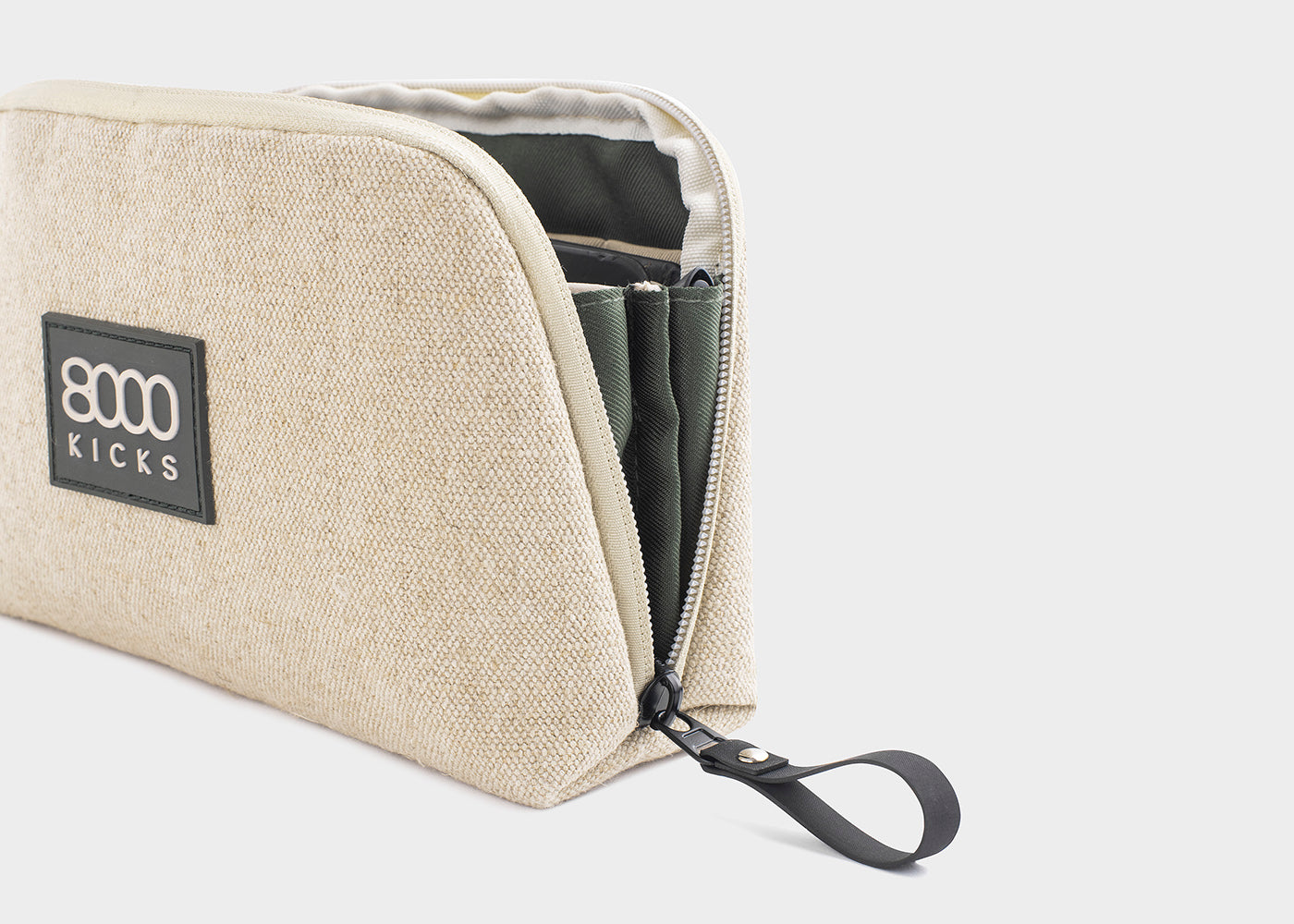 Accessory &amp; Tech Pouch in beige hemp 